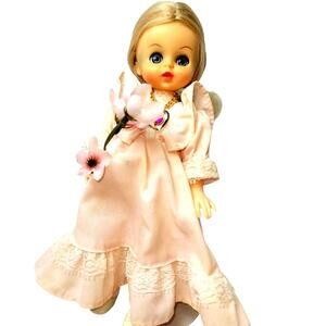 8" Vintage "Symbol of Quality" Little Girl Doll With a Sweet Heart Necklace